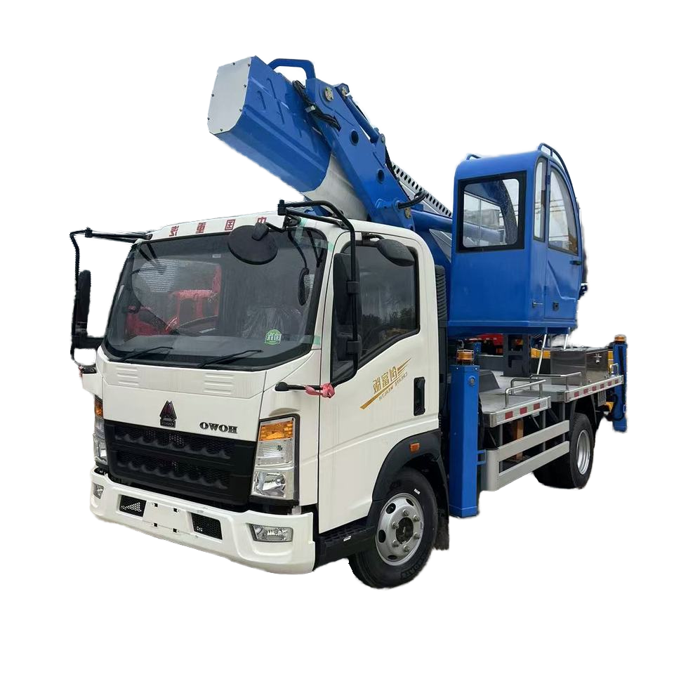 HOWO 28m Single-Axle Boom Lift Truck | Diesel Powered Manual Transmission for Construction Maintenan