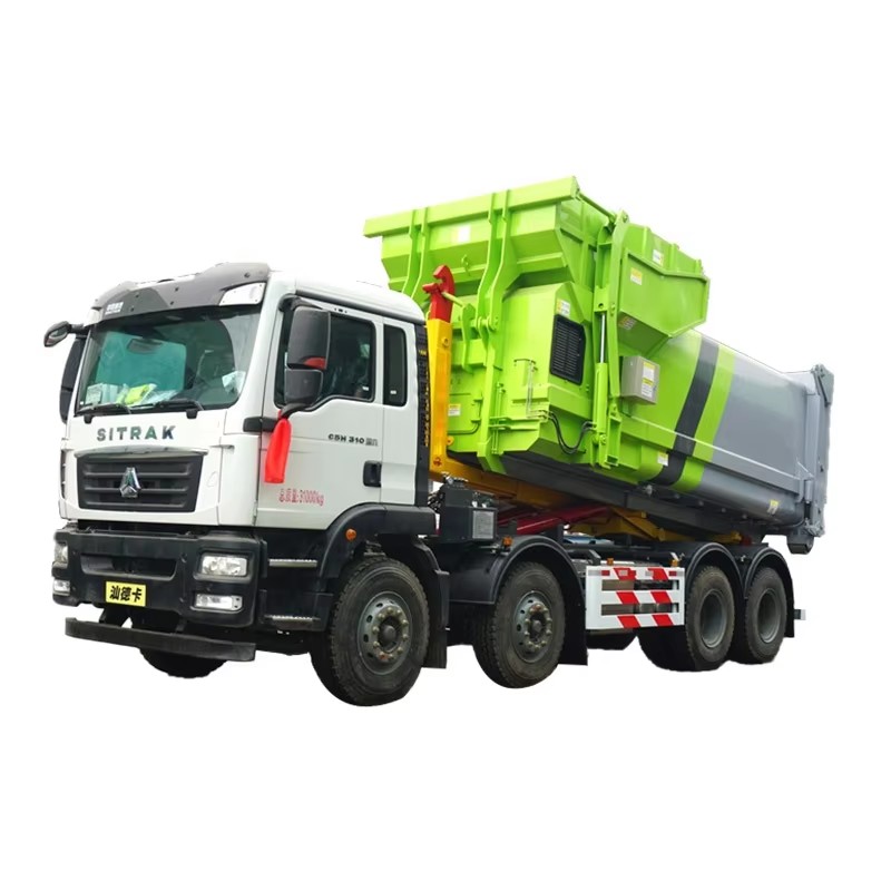 Sinotruk Sitrak 20 Ton 25 Ton Hook Lift Garbage Truck 8x4 Heavy Roll Off Garbage Truck Diesel Waste 