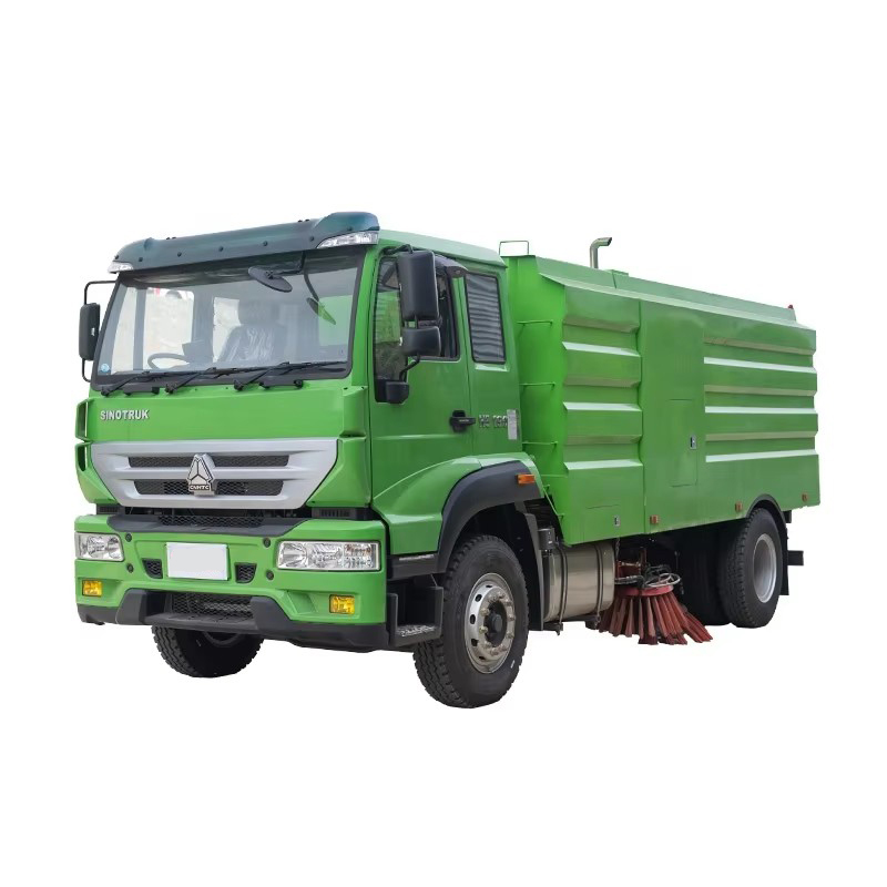 Howo 8000 Liters Vacuum Road Sweeper Truck High Pressure Street Cleaning Truck for City Street and A
