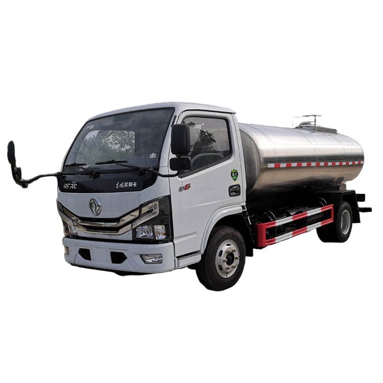 New Dongfeng Stainless Steel 82HP Milk tank Truck with Liquid Food 5cbm Milk Tanker Truck