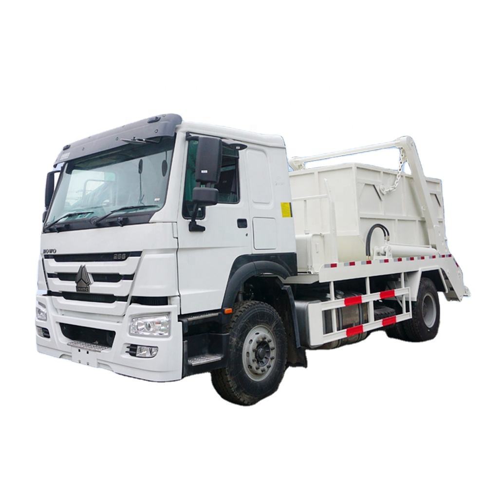 Most Popular Howo 4x2 Hydraulic Swing Arm Roll Garbage Truck 10cbm Skip Lifting Garbage Can Vehicle 